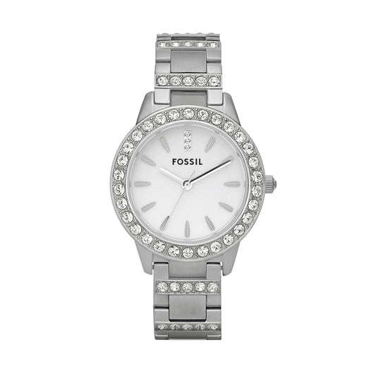 Fossil ES2362 Women's Quartz Analog Watch Silver Dial Silver Stainless Steel Strap