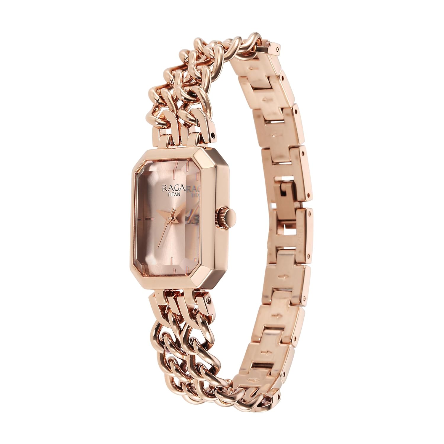 Titan 95283WM01 Raga Showstopper Rose Gold Dial Women's Metal Analog Watch