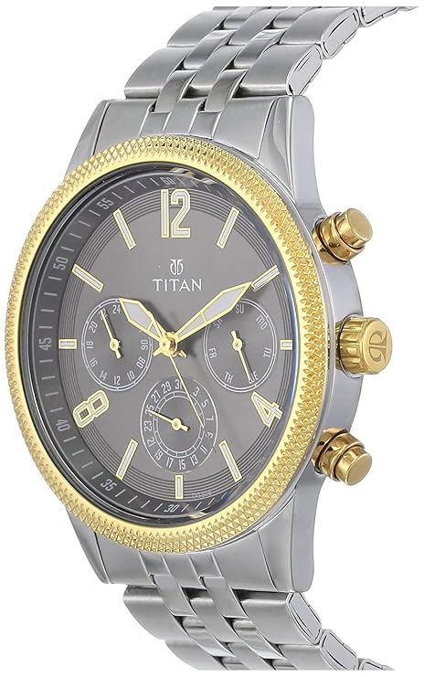 Titan 1734BM01 Workwear Metropolitan Luxe Anthracite Dial Multifunction Men's Two-Tone Stainless Steel Watch