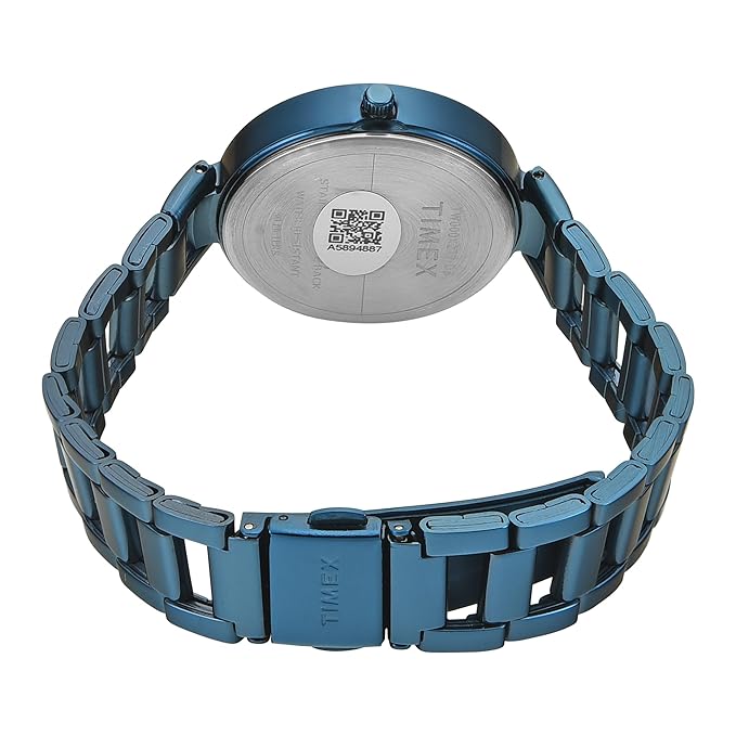 Timex TW000X277 Women’s Blue Dial Analog Watch with Stainless-Steel Strap