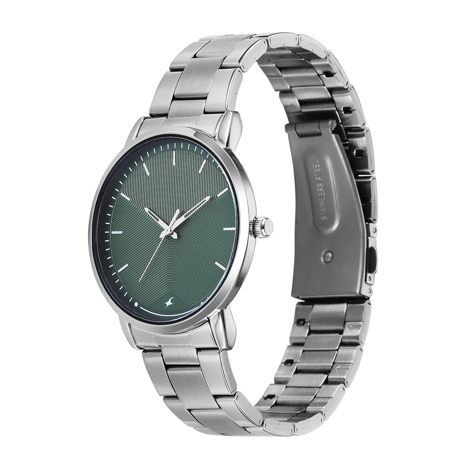 Fastrack 38159SM07 Stunners X Quartz Analog Green Dial Silver Stainless Steel Men's Watch