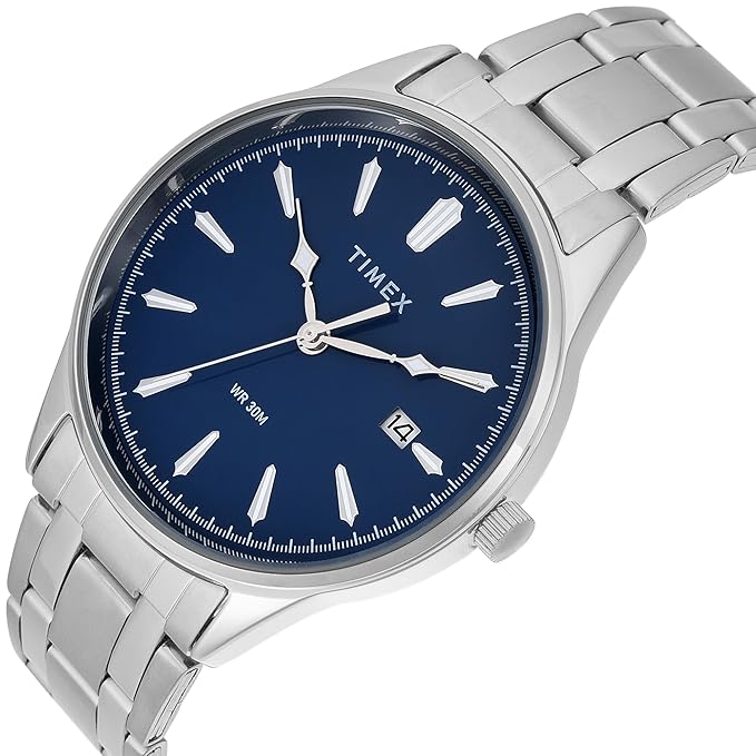 Timex TWTG12601 Trendline Quartz Analog Blue Dial Stainless Steel Men's Watch