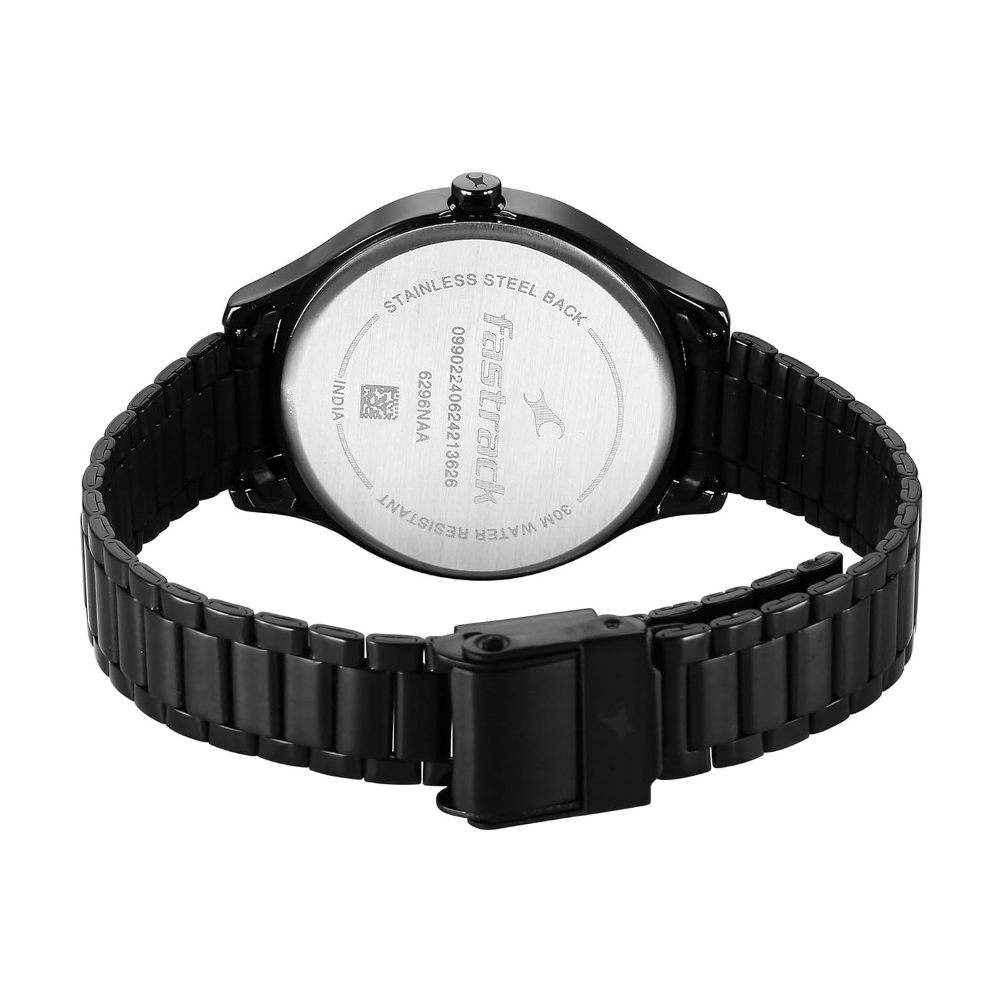 Fastrack 6296NM01 Stunners Quartz Analog Black Dial Black Metal Strap Girls Watch