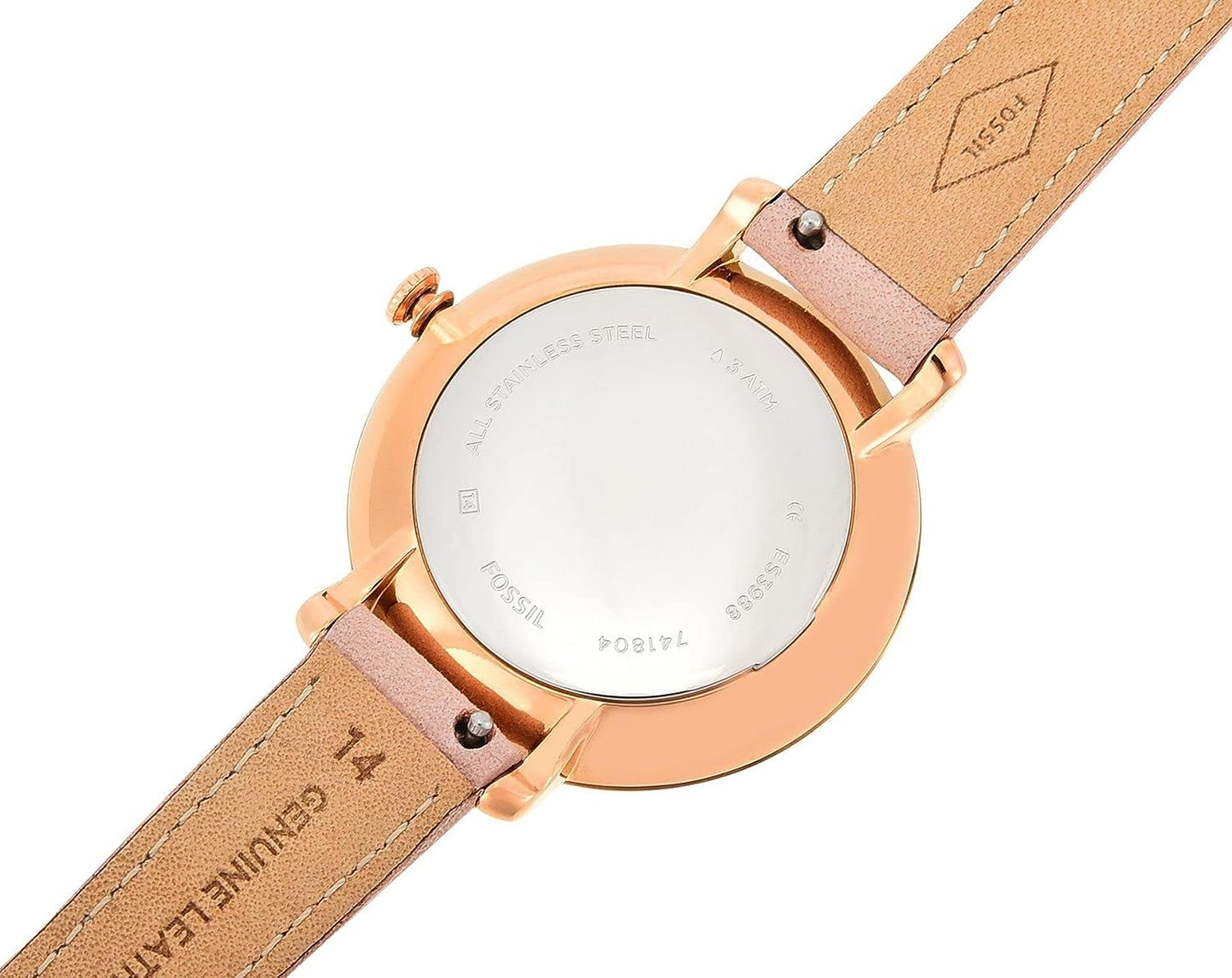 Fossil ES3988 Women's Quartz Analog Watch Silver Dial Beige Leather Strap