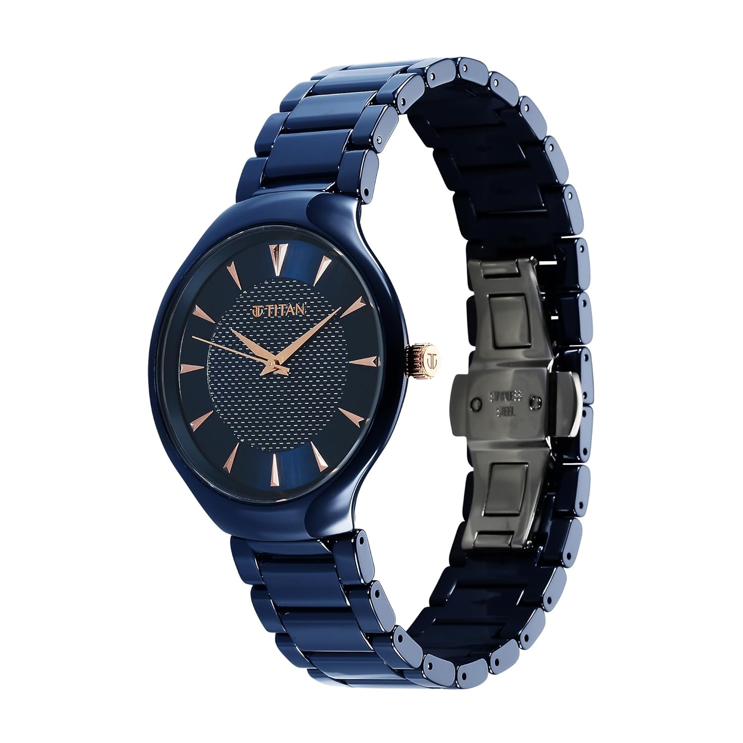 Titan 90014KC04 Regalia Ceramics Quartz Analog Blue Dial Blue Ceramic Men's Watch