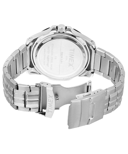 Timex D909 Classic Analog White Dial Silver Stainless Strap Men’s Watch