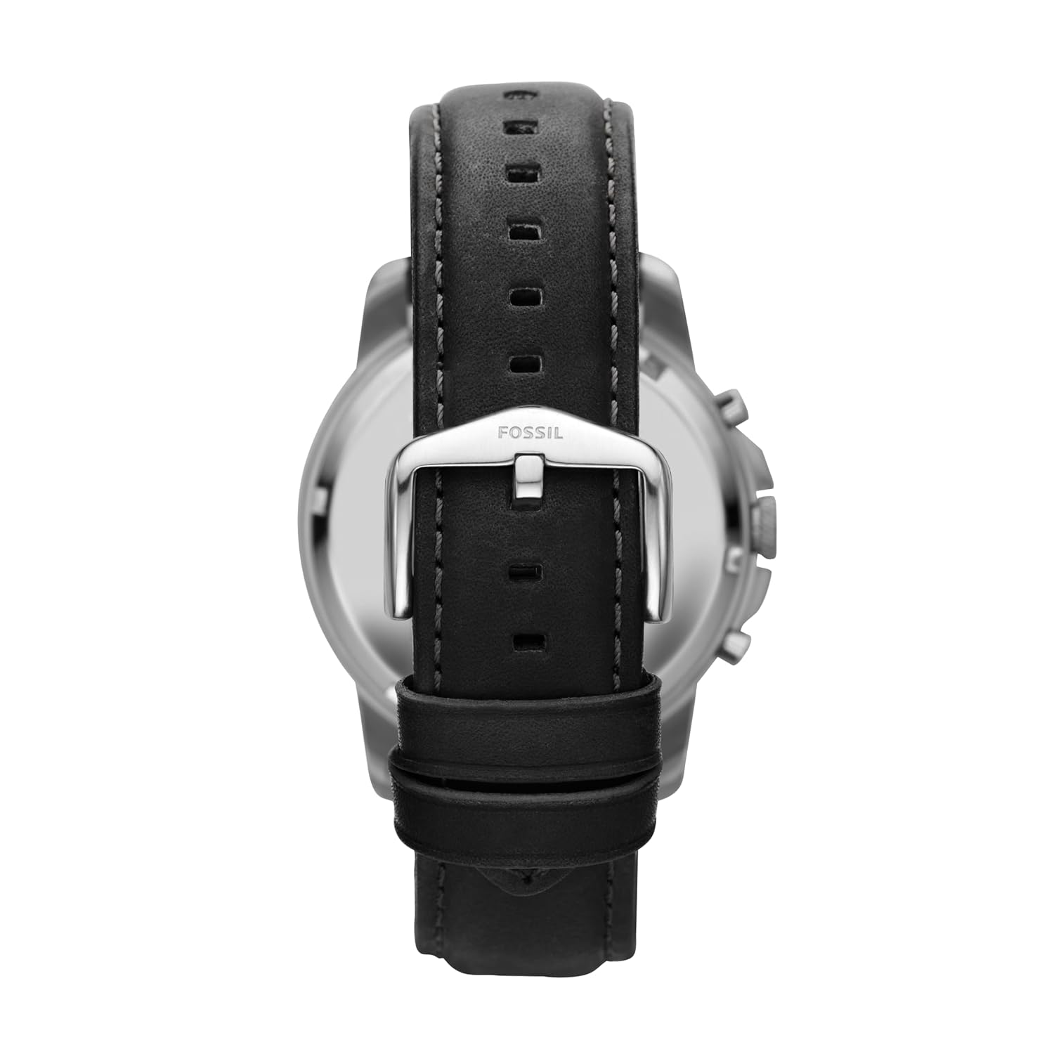 Fossil FS4812IE Men's Quartz Chronograph Watch Black Dial Black Leather Strap