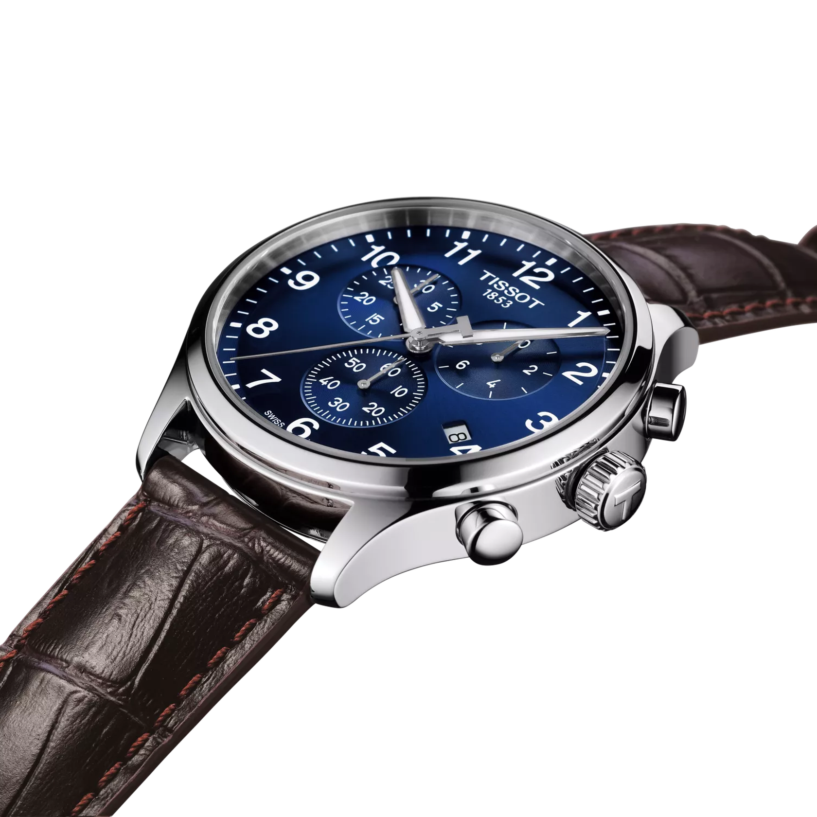 Tissot CHRONO XL T1166171604700 Quartz Analog Blue Dial Chronograph Brown Leather Strap Watch For Men