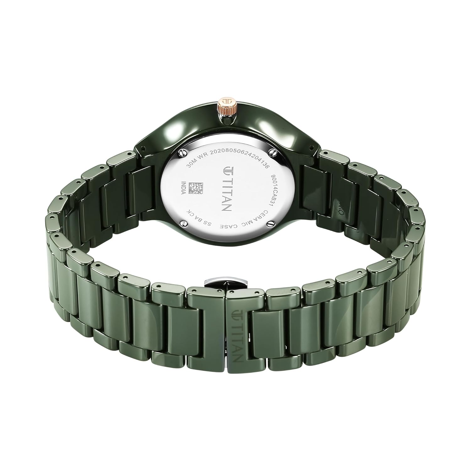 Titan 90014KC03 Regalia Ceramics Quartz Analog Green Dial Ceramic Strap Men's Watch