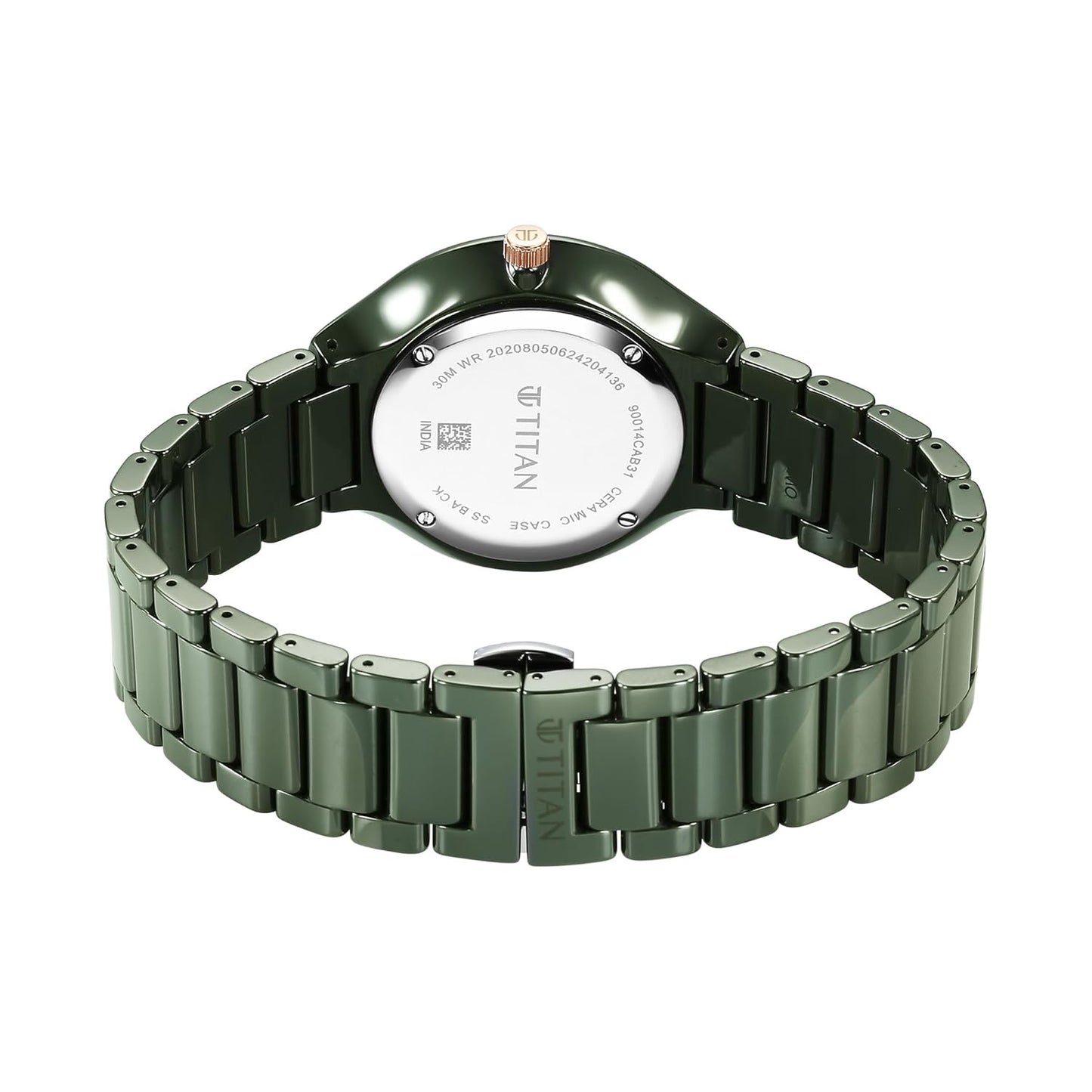 Titan 90014KC03 Regalia Ceramics Quartz Analog Green Dial Ceramic Strap Men's Watch
