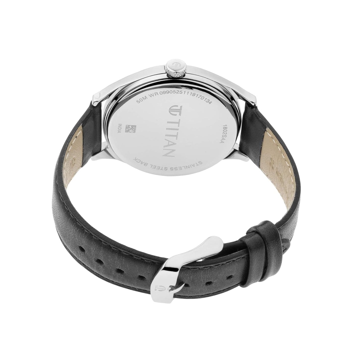 Titan 1802SL06 Urban Edge Blue Dial Men's Blue Leather Analog Watch