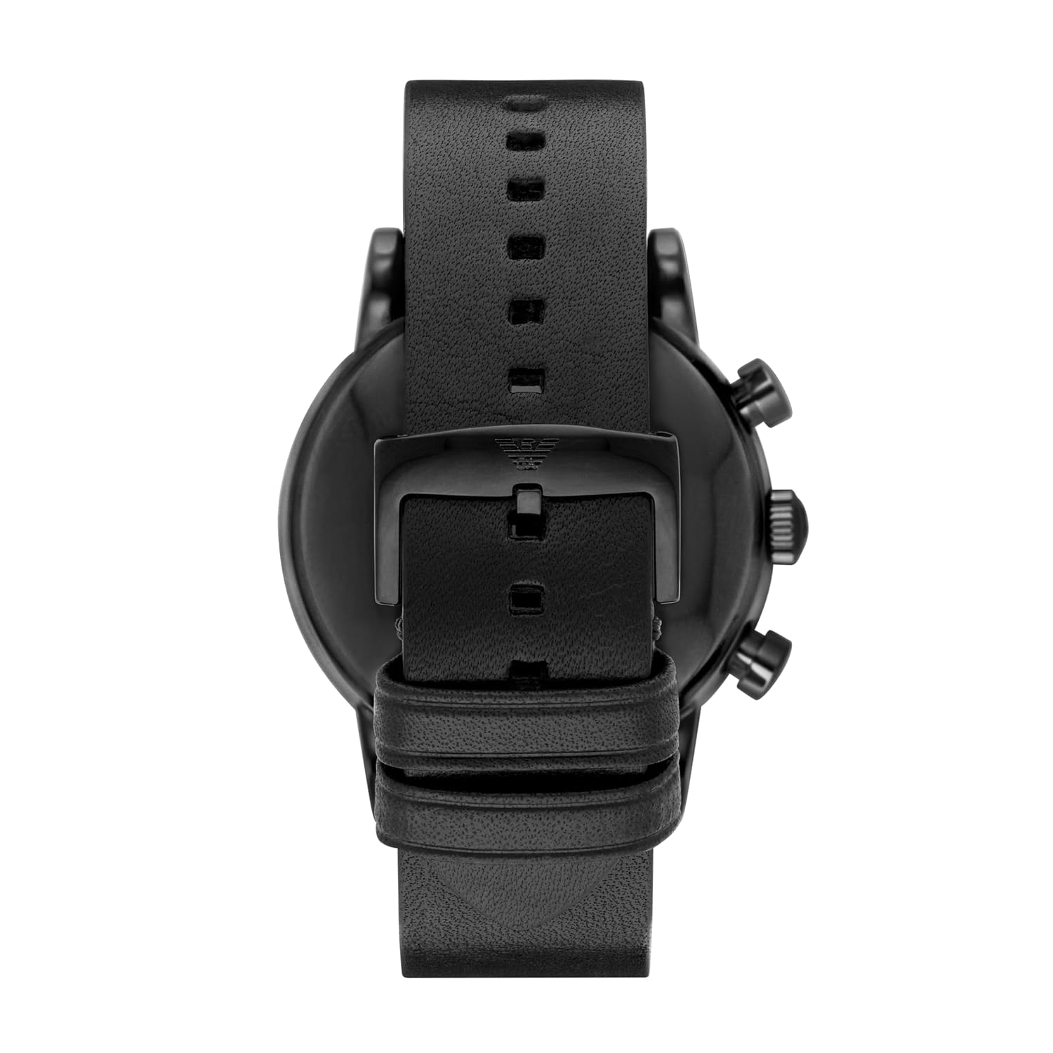 Emporio Armani AR1918 Luigi Men's Black Dial Black Leather Chronograph Watch