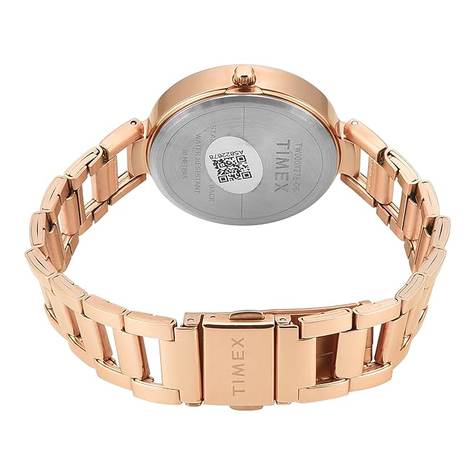Timex TW000X276 Women’s Rose-Gold Dial Analog Watch with Stainless-Steel Strap