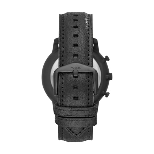 Fossil FS5503 Men's Quartz Chronograph Watch Black Dial Black Leather Strap