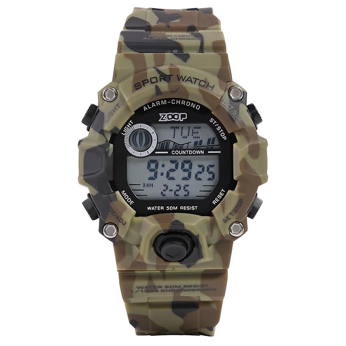 Zoop 16051PP04 Watch with Digital Dial & Military Camo Strap