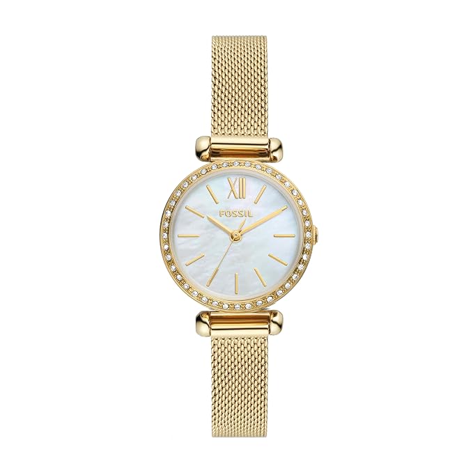Fossil BQ3898 Women's Quartz Analog Watch White Dial Rose Gold Stainless Steel Strap