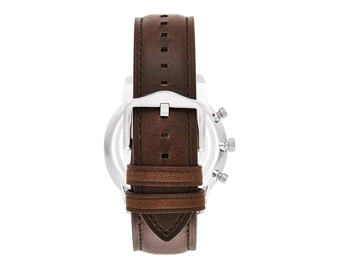 Fossil FS5380I Men's Quartz Chronograph Watch Cream Dial Brown Leather Strap