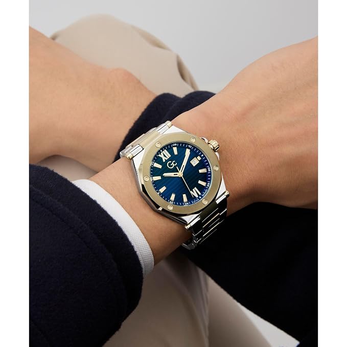 Gc Z67003G7 Legacy Sleek Metal Men's Swiss Made Blue Analog Watch