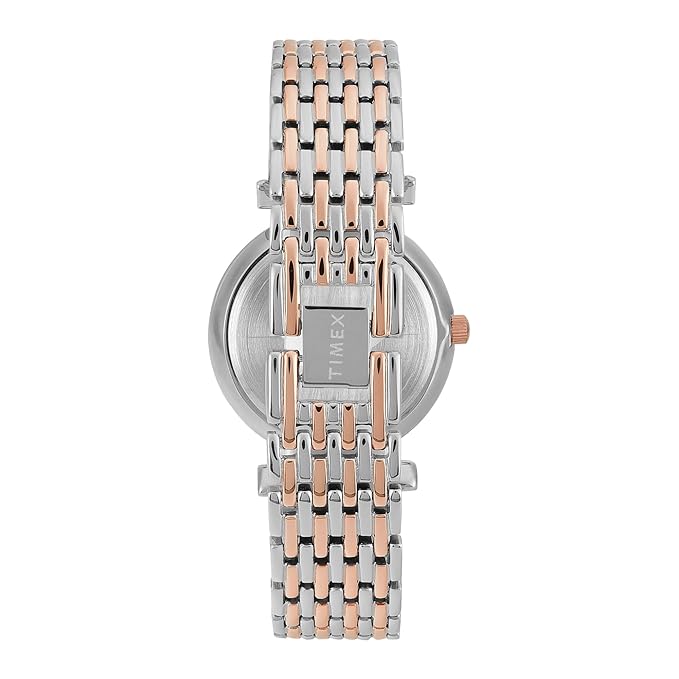 Timex TWEL21603 Women’s Green Dial Analog Watch with Stainless Steel Strap