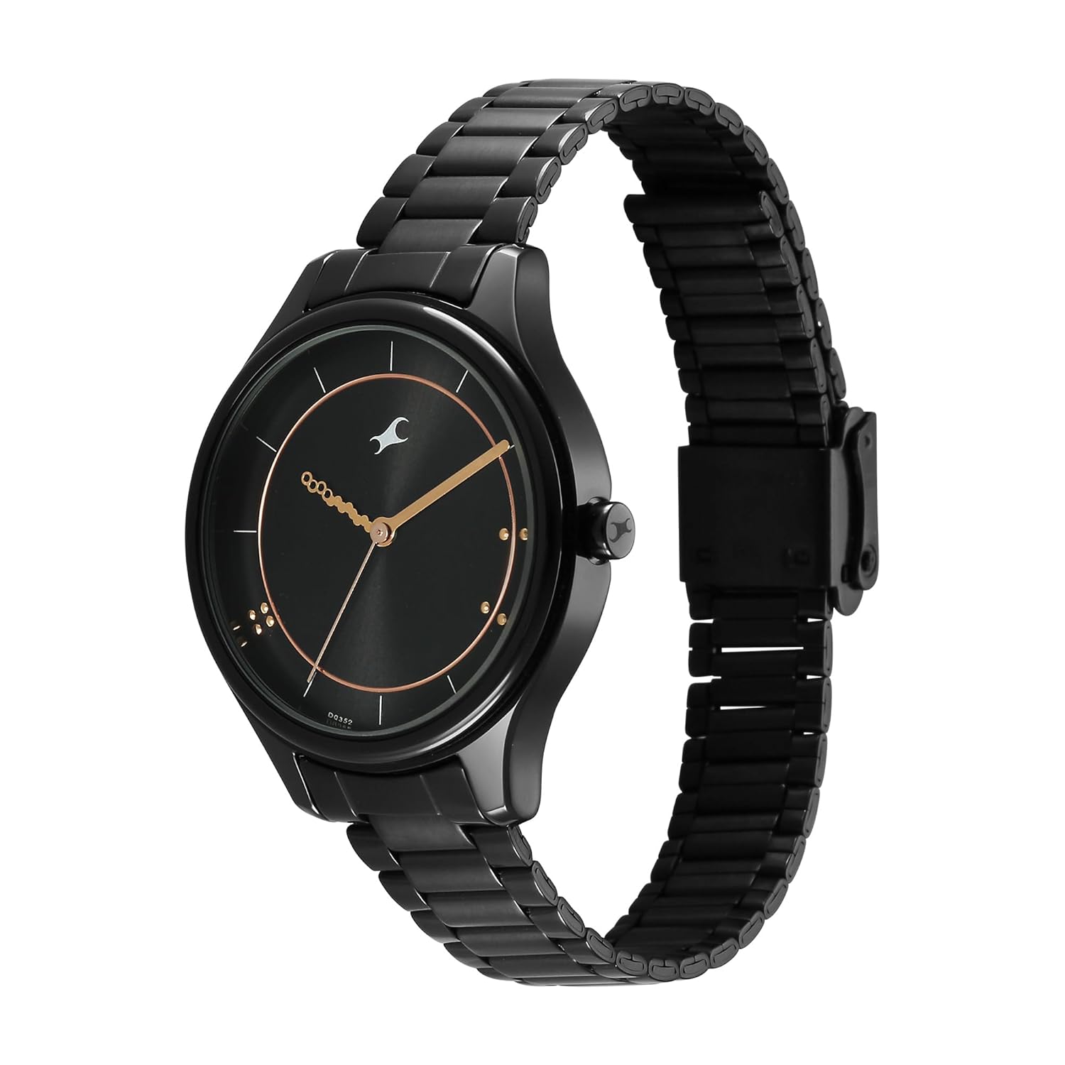 Fastrack 6296NM01 Stunners Quartz Analog Black Dial Black Metal Strap Girls Watch