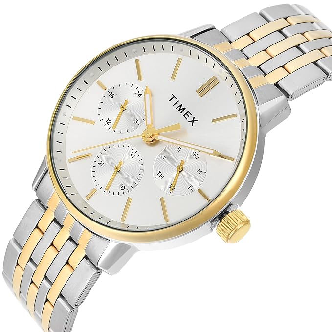 Timex TWEG25408 Men’s Silver Dial Analog Watch with Stainless-Steel Strap
