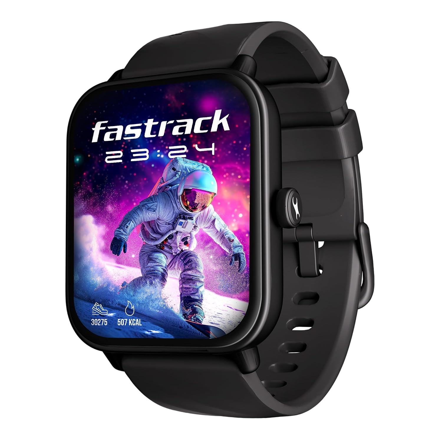 Fastrack 38100PP06K Glide X Black Unisex Smartwatch with Bluetooth Calling