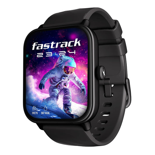 Fastrack 38100PP06K Glide X Black Unisex Smartwatch with Bluetooth Calling