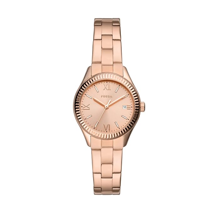 Fossil BQ3639I Rye Women’s Rose Gold Dial Quartz Analog Stainless Steel Watch