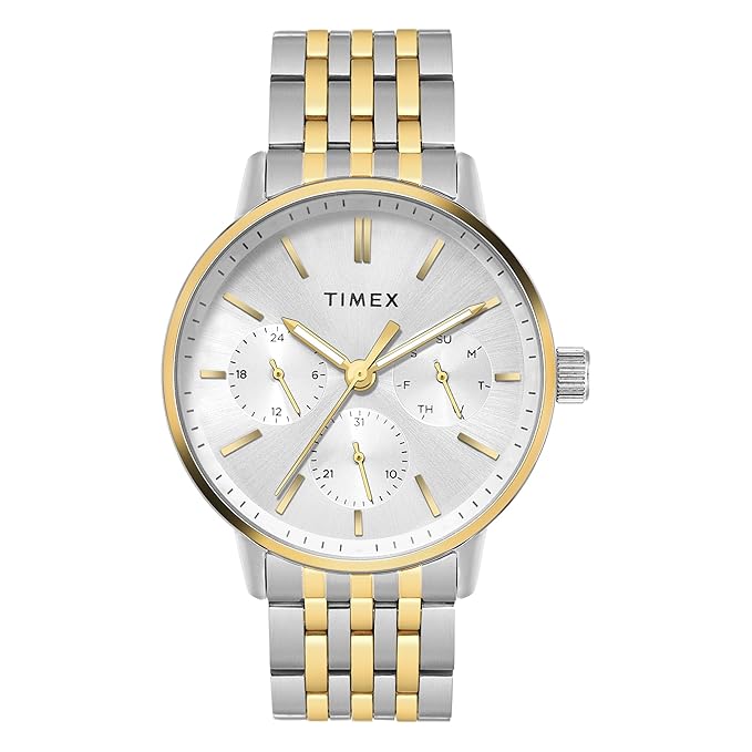 Timex TWEG25408 Men’s Silver Dial Analog Watch with Stainless-Steel Strap