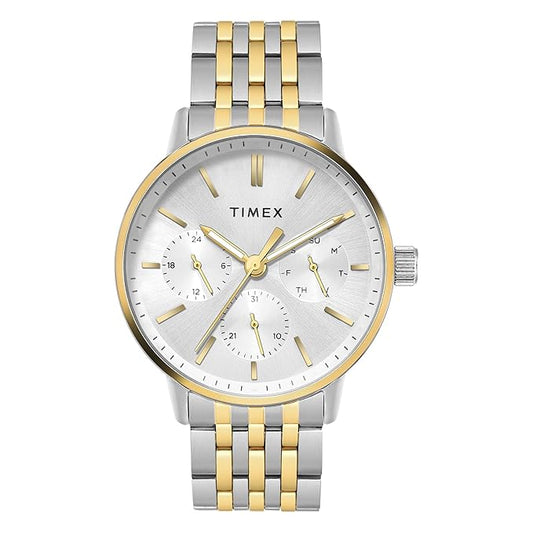 Timex TWEG25408 Men’s Silver Dial Analog Watch with Stainless-Steel Strap