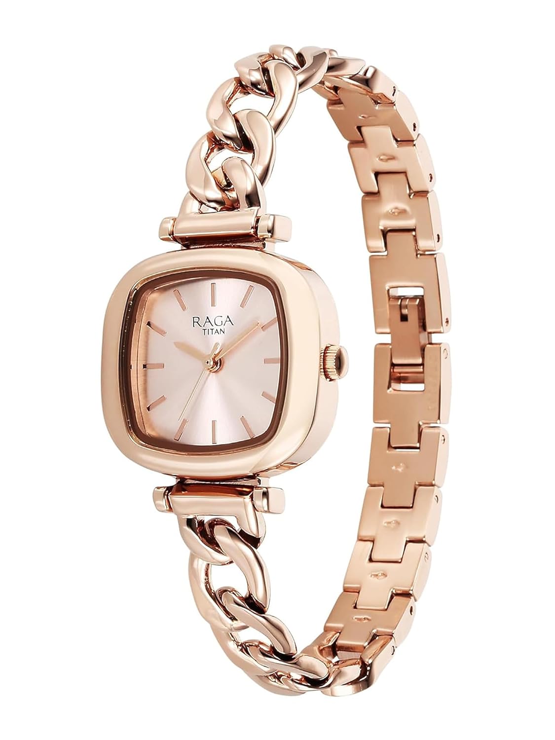 Titan 95302WM01 Raga Showstopper Rose Gold Dial Women's Metal Analog Watch