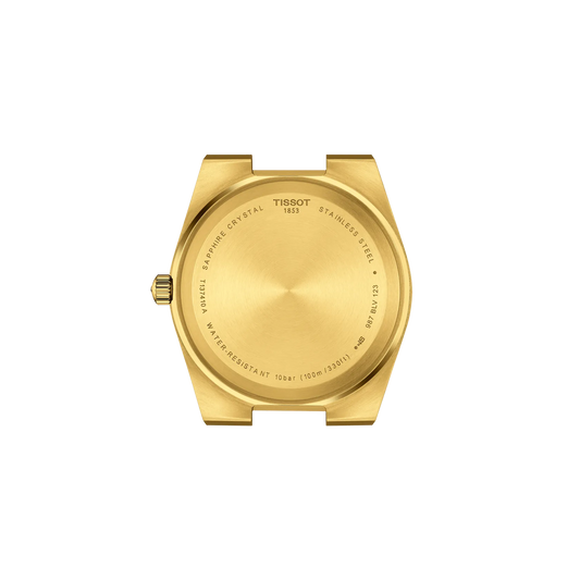 Tissot T1374103302100 Men Analog Quartz Watch with Champagne Dial, Yellow Gold & Stainless Steel Bracelet