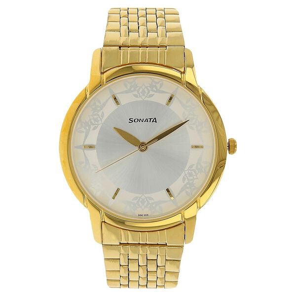 Sonata 77031YM01 Quartz Analog Silver Dial Stainless Steel Men’s Watch