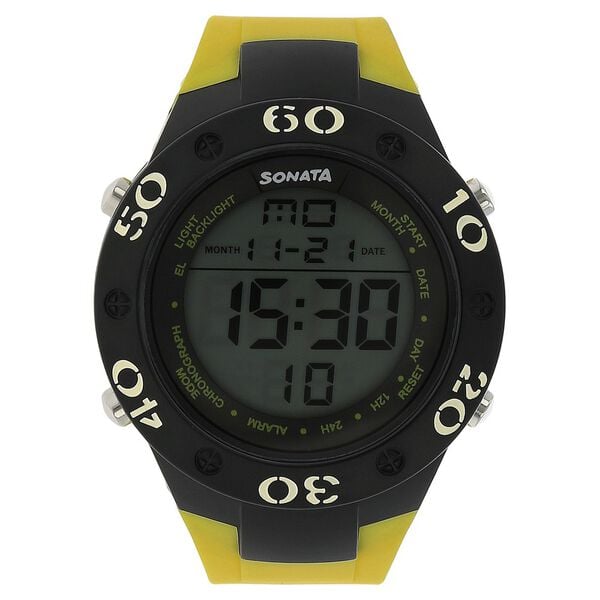 Sonata NL77035PP03 men’s digital watch front view