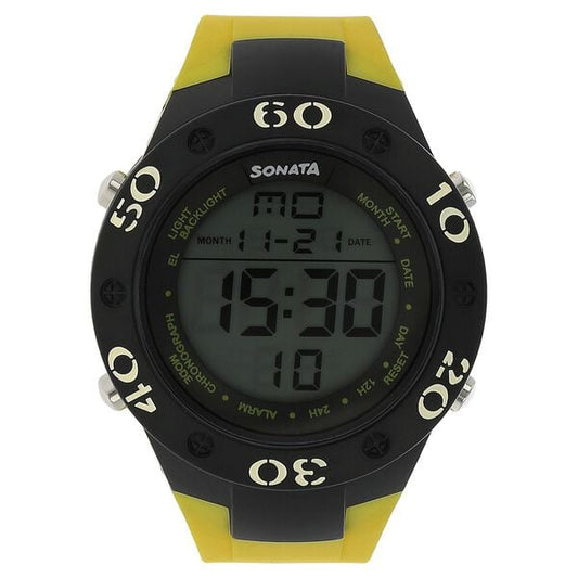 Sonata NL77035PP03 men’s digital watch front view