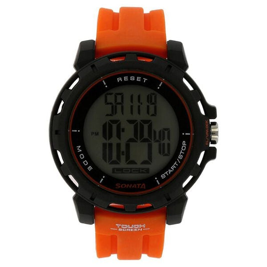 Sonata NL77037PP01 men’s digital watch front view