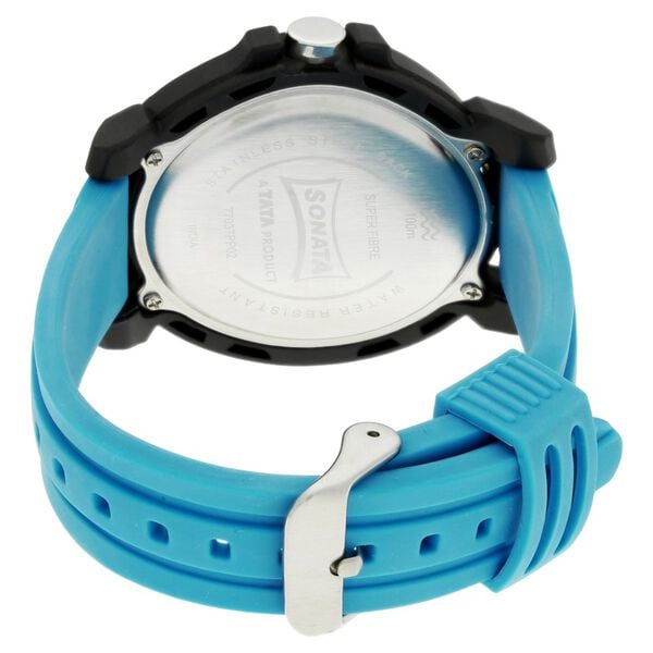 Sonata 77037PP02J SF Digital Dial Blue Silicone Strap Watch for Men