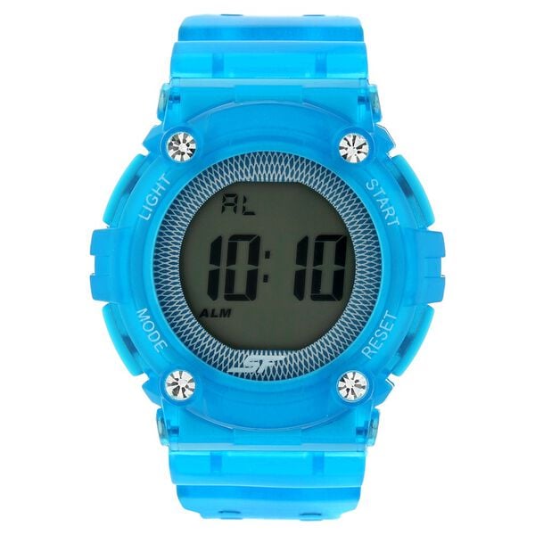 Sonata 77042PP09 Digital Quartz Women Grey Digital Display Blue Plastic Strap Watch