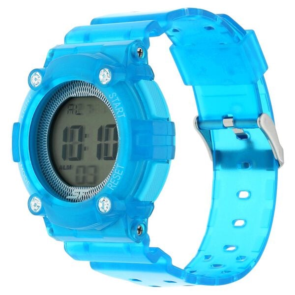Sonata 77042PP09 Digital Quartz Women Grey Digital Display Blue Plastic Strap Watch