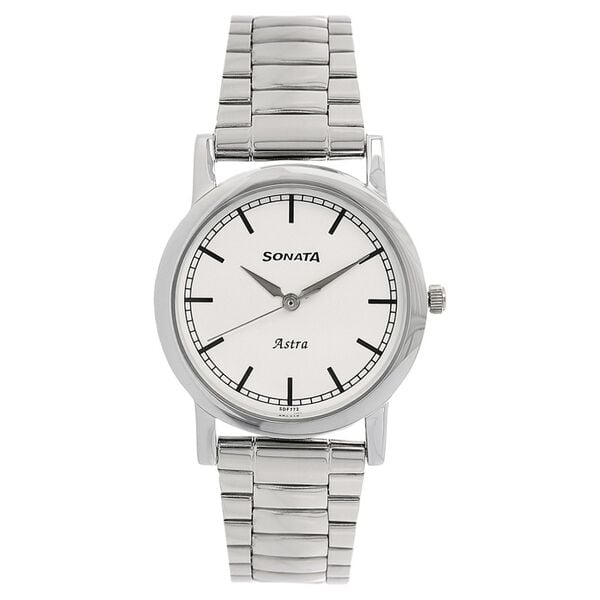 Sonata 77049SM02 Classic White Dial Men’s Quartz Analog Watch