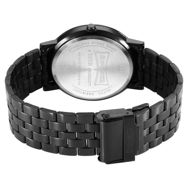 Sonata 77108NM01 Utsav Quartz Analog with Date Grey Dial Stainless Steel Strap Watch for Men