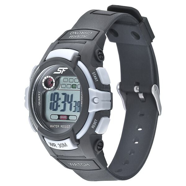 Sonata 77110PP02 SF Digital Dial Black PU Strap Watch for Men