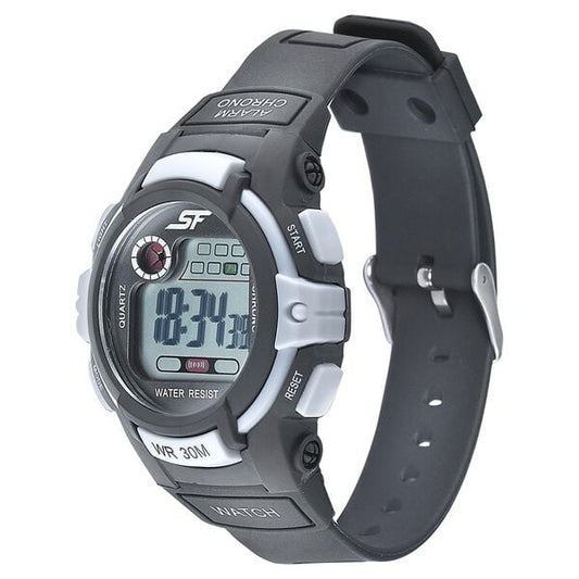 Sonata 77110PP02 SF Digital Dial Black PU Strap Watch for Men