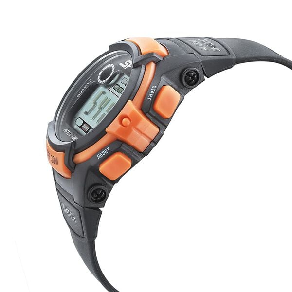 Sonata 77110PP04 SF Digital Black Dial Black PU Strap Watch for Men