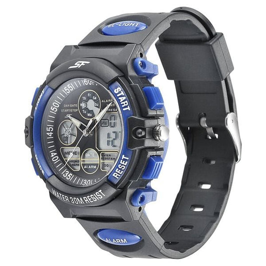 Sonata 77116PP04W Men SF Hustler Black Analog-Digital PU Strap Watch