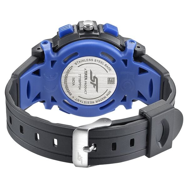 Sonata 77116PP04W Men SF Hustler Black Analog-Digital PU Strap Watch