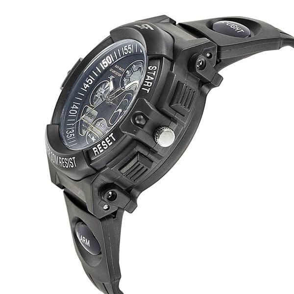 Sonata 77116PP05W SF Hustler Men’s Quartz Analog-Digital Black Dial Watch