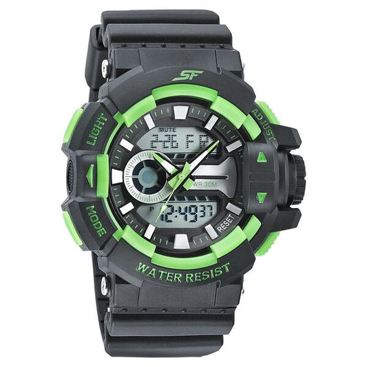 Sonata 77118PP04W Men’s Multicolor Dial Black PU Analog-Digital Quartz Watch