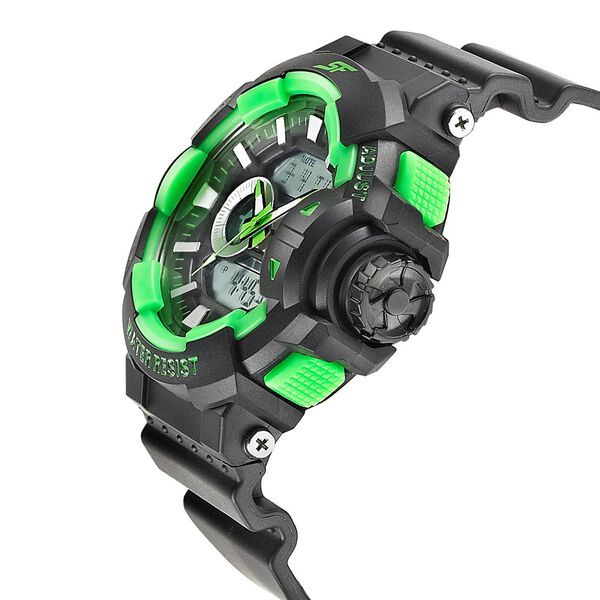Sonata 77118PP04W Men’s Multicolor Dial Black PU Analog-Digital Quartz Watch