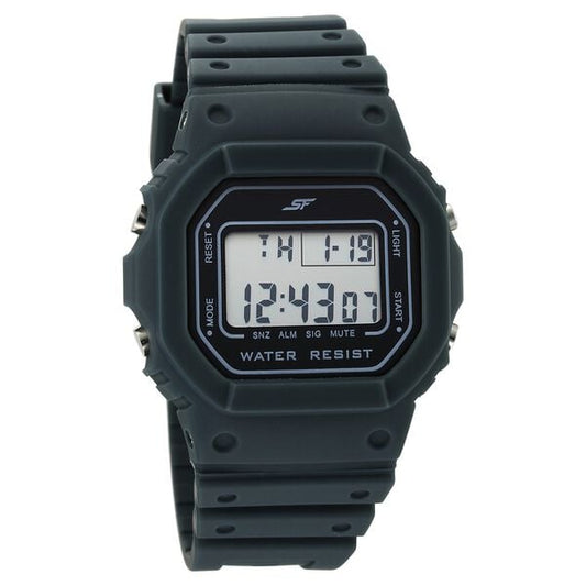 Sonata 77122PP01 Digital Unisex Watch with Grey Polyurethane Strap